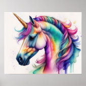 Waterverf Eenhoorn IV Poster (Voorkant)
