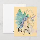 Waterverf Eenhoorn - Kerst Kaart (Voorkant / Achterkant)