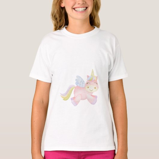 Waterverf Eenhoorn Kinder T-shirt (Voorkant)