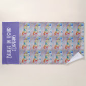 Waterverf eenhoorn kunst Paarse dromen strandlaken (Voorkant)