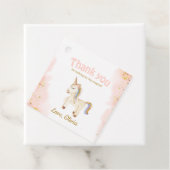 Waterverf Eenhoorn pastel gouden glitter Verjaarda Bedankjes Labels (In situ)
