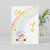 Waterverf Eenhoorn Rainbow Party Uitnodiging (Staand Voorkant)