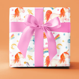 Waterverf Eenhoorn Regenboogpatroon Cadeaupapier