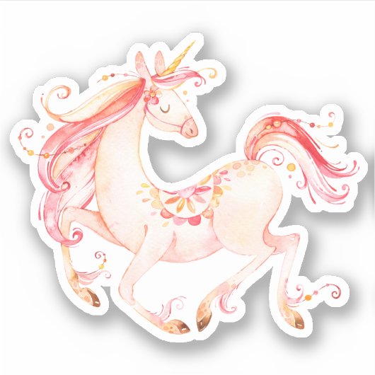  waterverf eenhoorn sticker (Voorkant)
