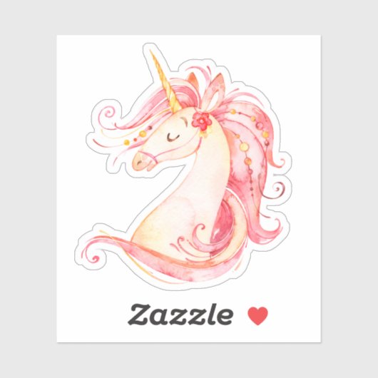  waterverf eenhoorn sticker (Vel)