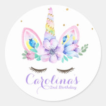 Waterverf Eenhoorn Sticker