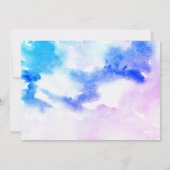 Waterverf eenhoorn verjaardagsmeisje uitnodiging (Achterkant)