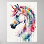 Waterverf Eenhoorn VI Poster (Voorkant)