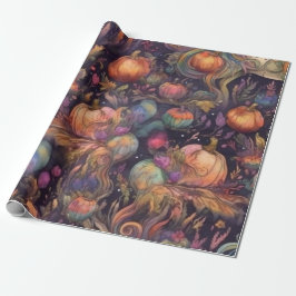 Waterverf eenhoorn voor Halloween Pattern Cadeaupapier