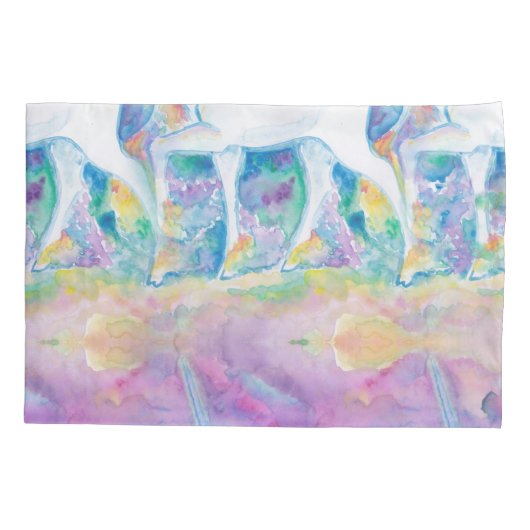 Waterverf Eenhoorns Kussensloop (Achterkant)