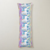 Waterverf Eenhoorns Lichaamskussen (Achterkant (Verticaal))