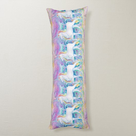 Waterverf Eenhoorns Lichaamskussen (Achterkant (Verticaal))