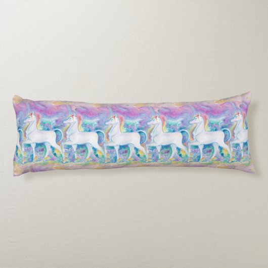 Waterverf Eenhoorns Lichaamskussen (Achterkant)