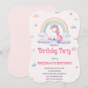 Waterverf eenhoorns magische regenboog verjaardags kaart