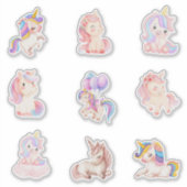 Waterverf Eenhoorns Sticker (Voorkant)