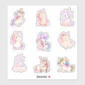 Waterverf Eenhoorns Sticker (Vel)