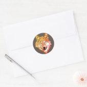 Waterverf Eenling wolf gezicht Ronde Sticker (Envelop)
