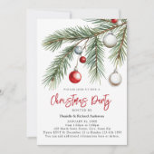 Waterverf Eenvoudig Rood Kerstfeest Kaart (Voorkant)