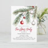 Waterverf Eenvoudig Rood Kerstfeest Kaart (Staand voorkant)