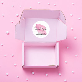 Waterverf Eenvoudig roze Hartelijk dank voor klein Ronde Sticker