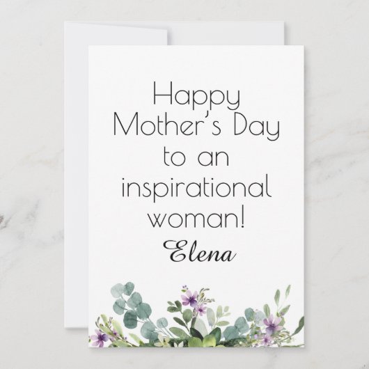 Waterverf eenvoudige bloemen moederfeestkaart feestdagenkaart (Voorkant)