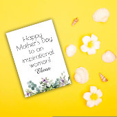 Waterverf eenvoudige bloemen moederfeestkaart feestdagenkaart