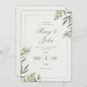 Waterverf Eenvoudige Faux Deckled-Edge bruiloft ui Kaart (Voorkant / Achterkant)