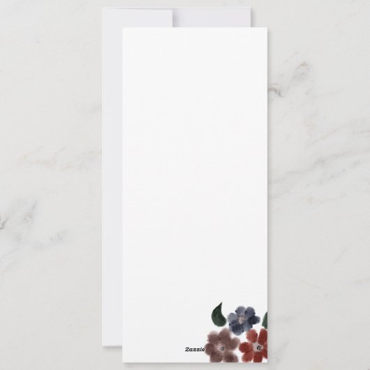 Waterverf Eenvoudige Floral Bouquet - Menu (Achterkant)