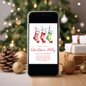 Waterverf Eenvoudige Kousen Kerstfeest Kaart