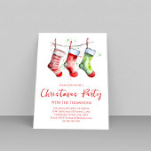 Waterverf Eenvoudige Kousen Kerstfeest Kaart