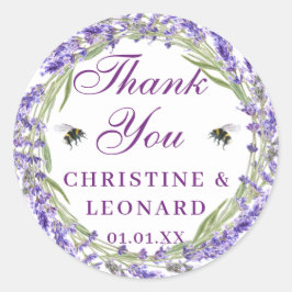 Waterverf Eenvoudige legante bruiloft Hartelijk da Ronde Sticker