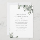 Waterverf eenvoudige moderne eucalyptusbruiloft kaart (Voorkant)