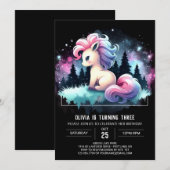 Waterverf eenvoudige paardenverjaardag kaart (Voorkant / Achterkant)