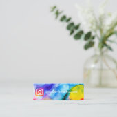 Waterverf Eenvoudige sociale media Mini Visitekaartje (Staand voorkant)