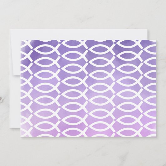 Waterverf Eerste Communie Uitnodiging - Paarse (Achterkant)