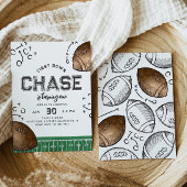 Waterverf eerste down Football verjaardagsuitnodig Kaart