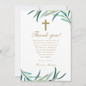 Waterverf eerste heilige communie foto dank u aankondiging (Voorkant)