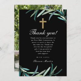 Waterverf eerste heilige communie foto dank u aankondiging