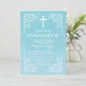 Waterverf Eerste Heilige Communie Uitnodiging (Staand voorkant)