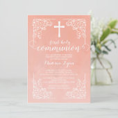 Waterverf Eerste Heilige Communie Uitnodiging (Staand voorkant)