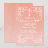 Waterverf Eerste Heilige Communie Uitnodiging (Voorkant / Achterkant)