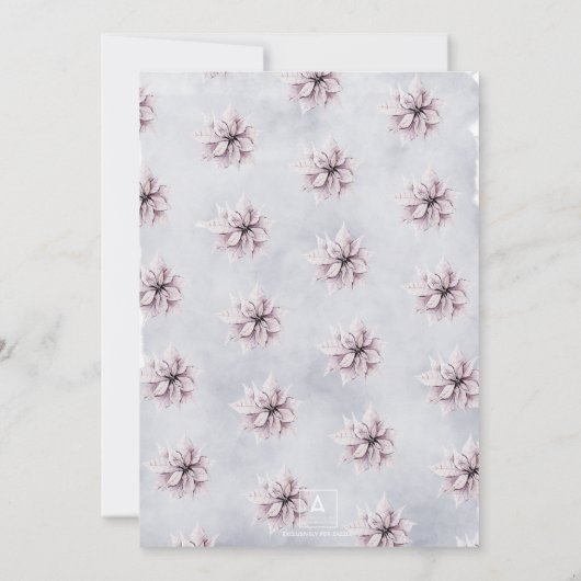 Waterverf: Eerste Kerstdag in Poinsettia Kaart (Achterkant)