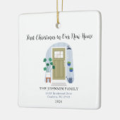 Waterverf Eerste Kerstmis in Ons Nieuwe Huis Keramisch Ornament (Links)