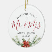 Waterverf Eerste Kerstmis Mr. + mevrouw Ornament (Links)