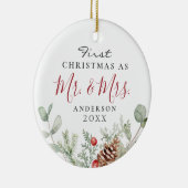 Waterverf Eerste Kerstmis Mr. + mevrouw Ornament (Rechts)