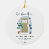 Waterverf Eerste Kerstmis Nieuwe startpunt Keramisch Ornament (Voorkant)