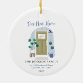 Waterverf Eerste Kerstmis Nieuwe startpunt Keramisch Ornament (Achterkant)