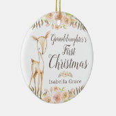 Waterverf Eerste Kerstmis van kleindochter Keramisch Ornament (Rechts)