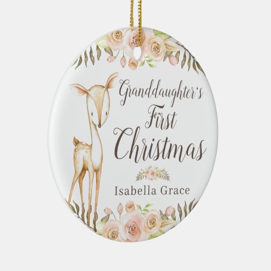 Waterverf Eerste Kerstmis van kleindochter Keramisch Ornament (Rechts)
