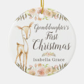 Waterverf Eerste Kerstmis van kleindochter Keramisch Ornament (Voorkant)